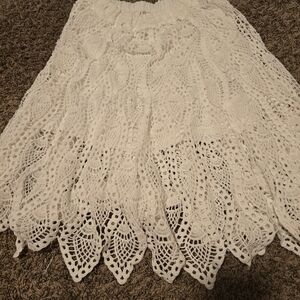 #7 POL White Textured Skirt
